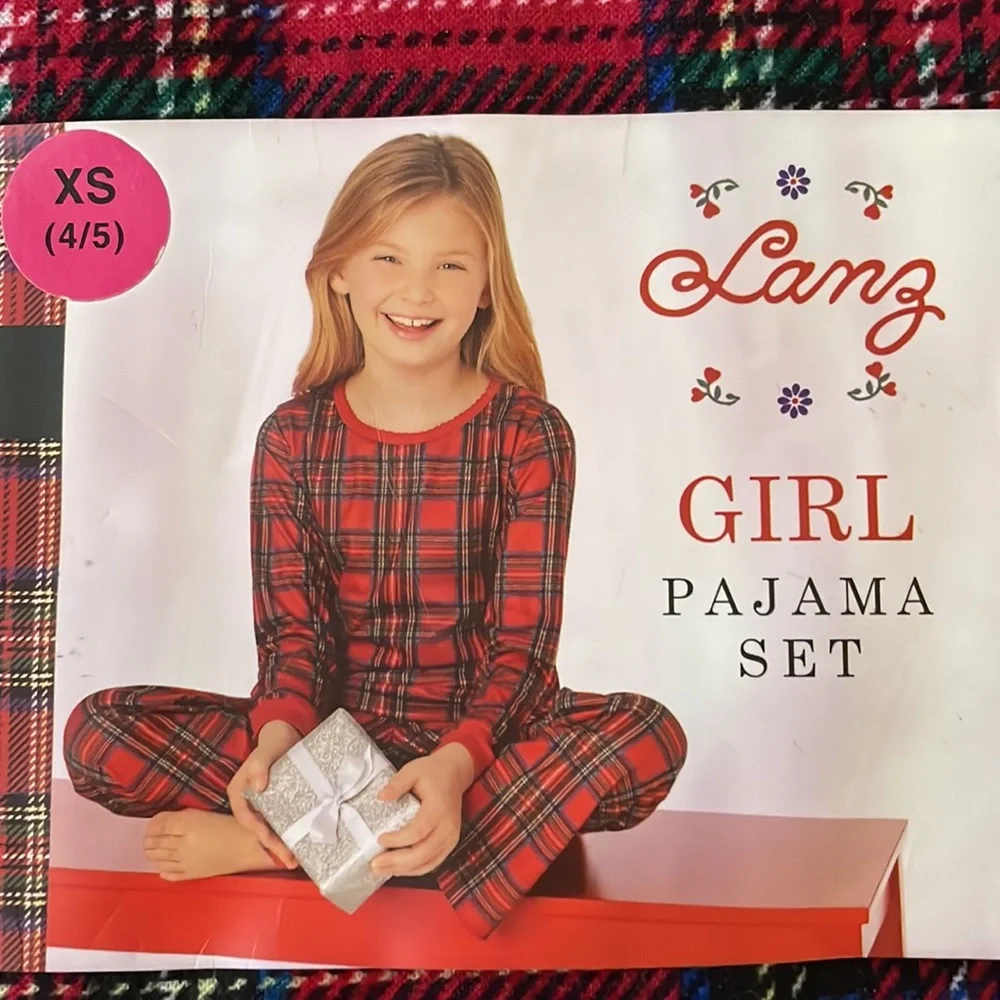 2 pcs LANZ plaid psi jams set girls XS (4/5)